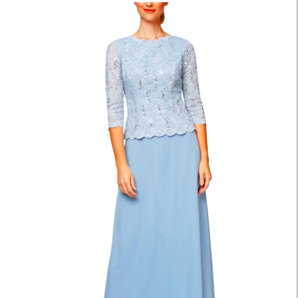 Sequin Embellished Lace Top Dress 12p